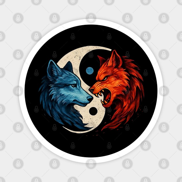 Two sides of the wolf Magnet by WolfChamp